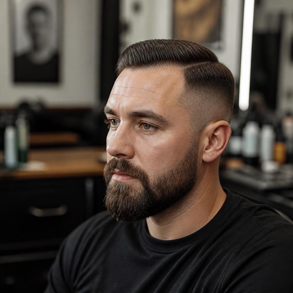 Client with a fresh cut and groomed beard